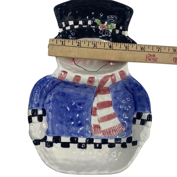 SNOWMAN Serving Bowl Dish Set, Large & Small, With Matching Snowman Spreader - Picture 5 of 15